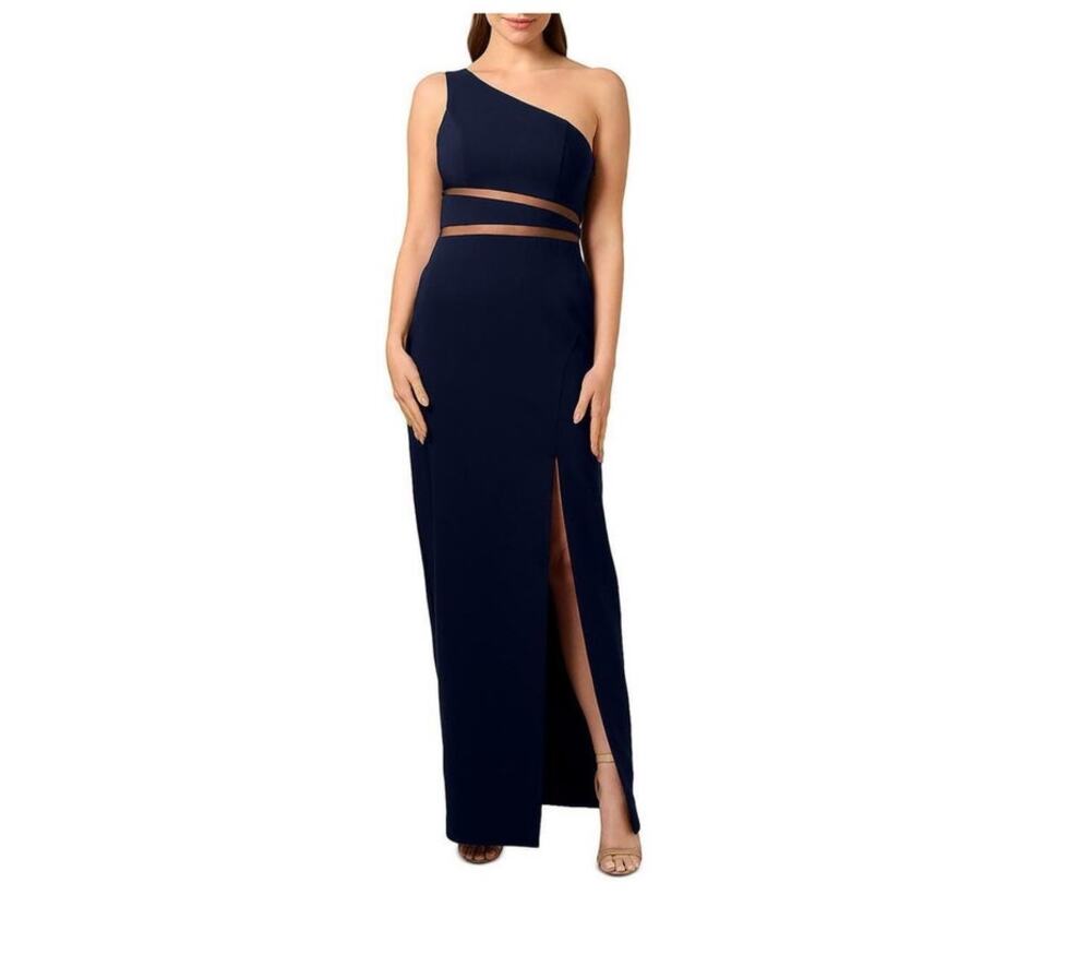 Liv Foster One Shoulder Crepe Gown Twilight- Size 0
